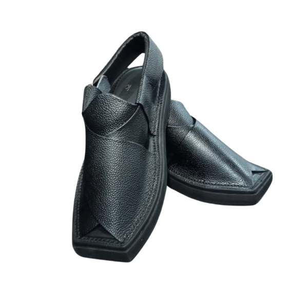 Black Dotted Smart Original Kaptaan Chappal - Image 2