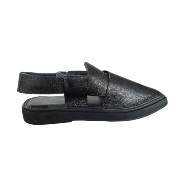 Black Dotted Smart Original Kaptaan Chappal - Image 3